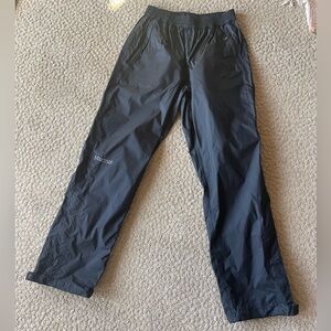Marmot black nylon backpacking rain pants